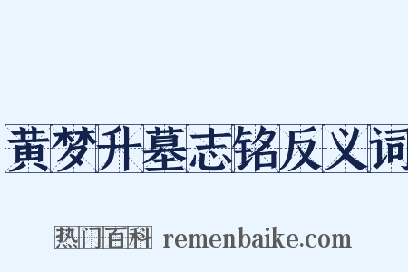 黄梦升墓志铭反义词是什么意思的图片